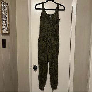 Prana Women Cozy Up Jumpsuit Cargo Palms size XS